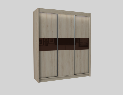 7. szafa korpus dąb sonoma, fronty dąb sonoma, szkło lakobel brąz - białe tło z odbiciem.png