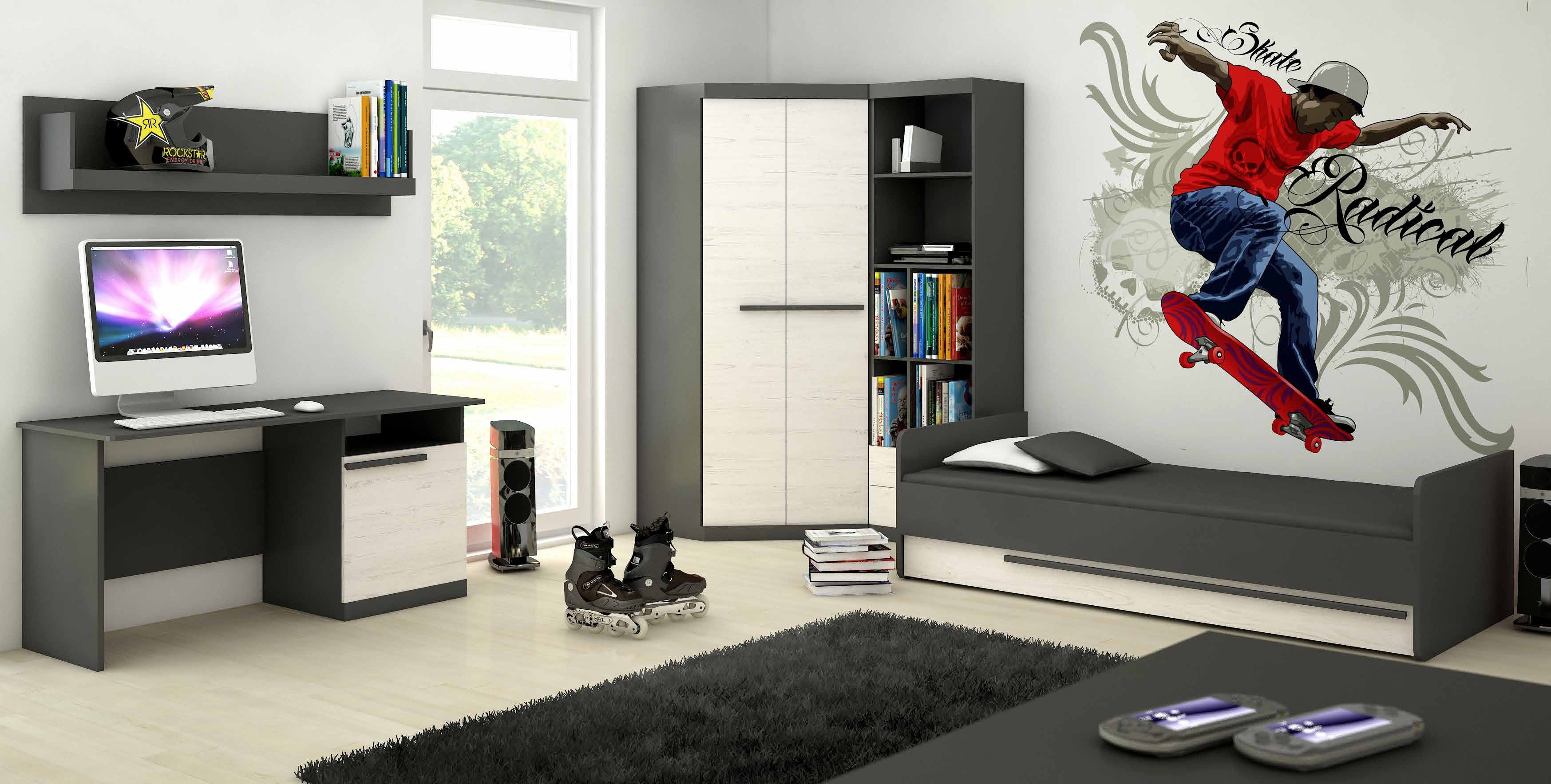 Przykładowa aranżacja pokoju z biurkiem G Trend